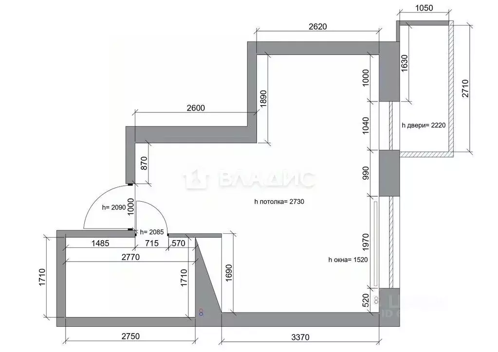 Студия Санкт-Петербург Ириновский просп., 43 (25.8 м) - Фото 2