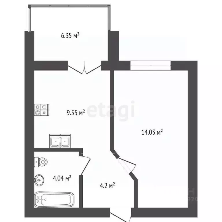 1-к кв. Ярославская область, Ярославль ул. Лескова, 23 (35.0 м) - Фото 2