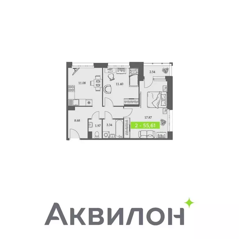2-комнатная квартира: Архангельск, Троицкий проспект, 110 (55.61 м) - Фото 0