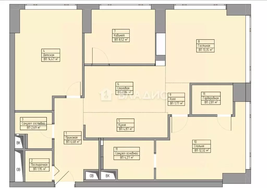 4-к кв. Москва Мичуринский просп., 56 (83.9 м) - Фото 2