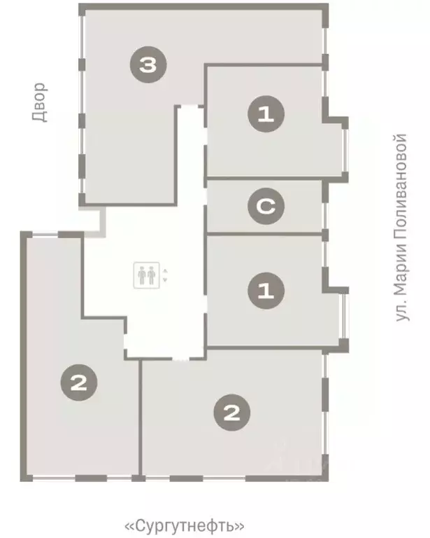 2-к кв. Ханты-Мансийский АО, Сургут 1-й мкр, Нефть жилой комплекс ... - Фото 2