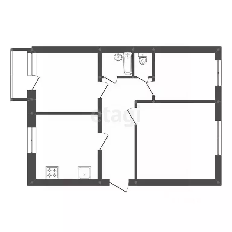 3-к кв. Амурская область, Белогорский муниципальный округ, с. ... - Фото 2