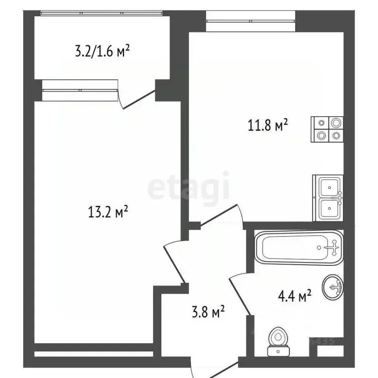 1-к кв. Московская область, Мытищи 17А мкр, Новое Медведково жилой ... - Фото 2