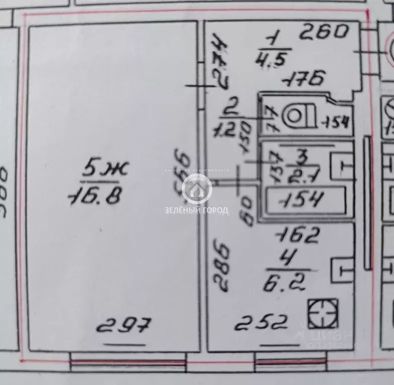 1-к кв. Калининградская область, Гурьевск Заречная ул., 36Б (31.0 м) - Фото 2