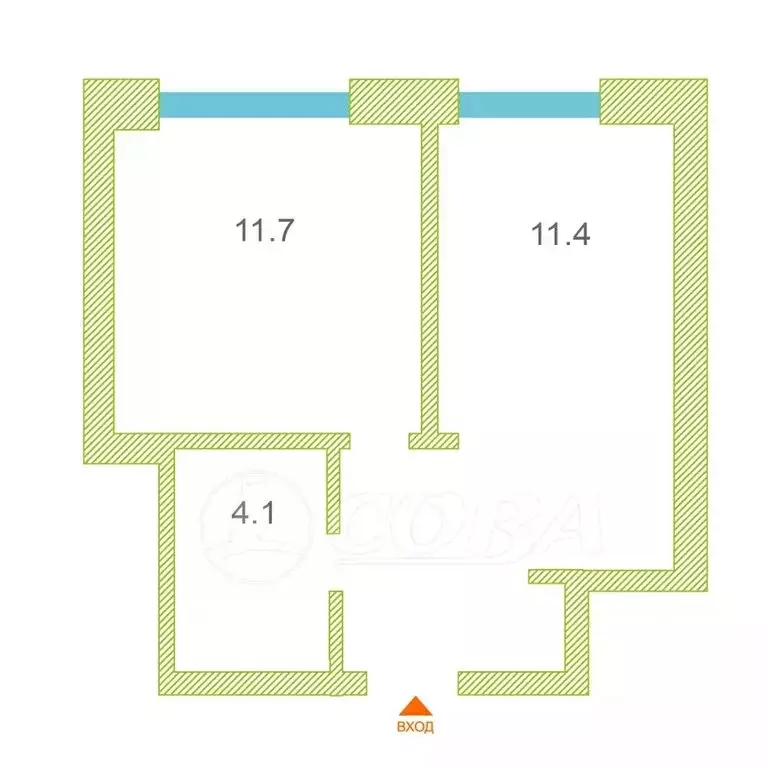 1-комнатная квартира: Тюмень, улица Республики, 204к11 (32 м) - Фото 1