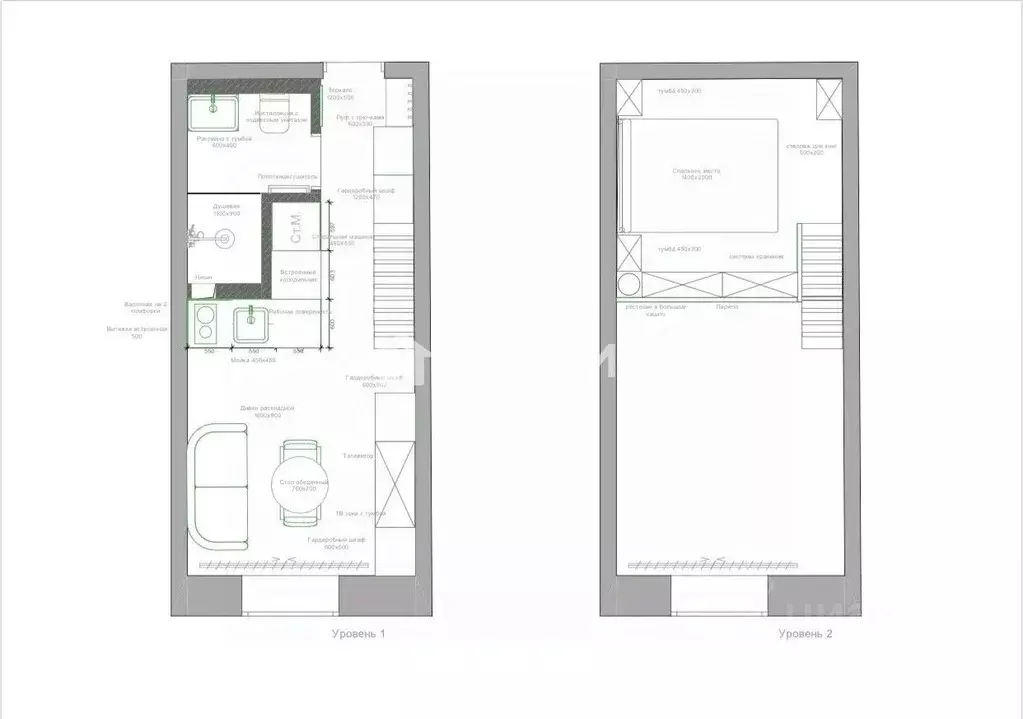 Студия Санкт-Петербург Батайский пер., 12 (25.0 м) - Фото 2