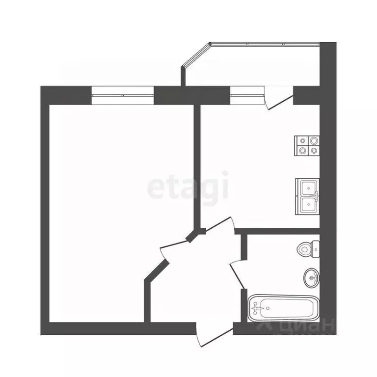 1-к кв. Мордовия, Саранск ул. Девятаева, 6 (34.4 м) - Фото 1