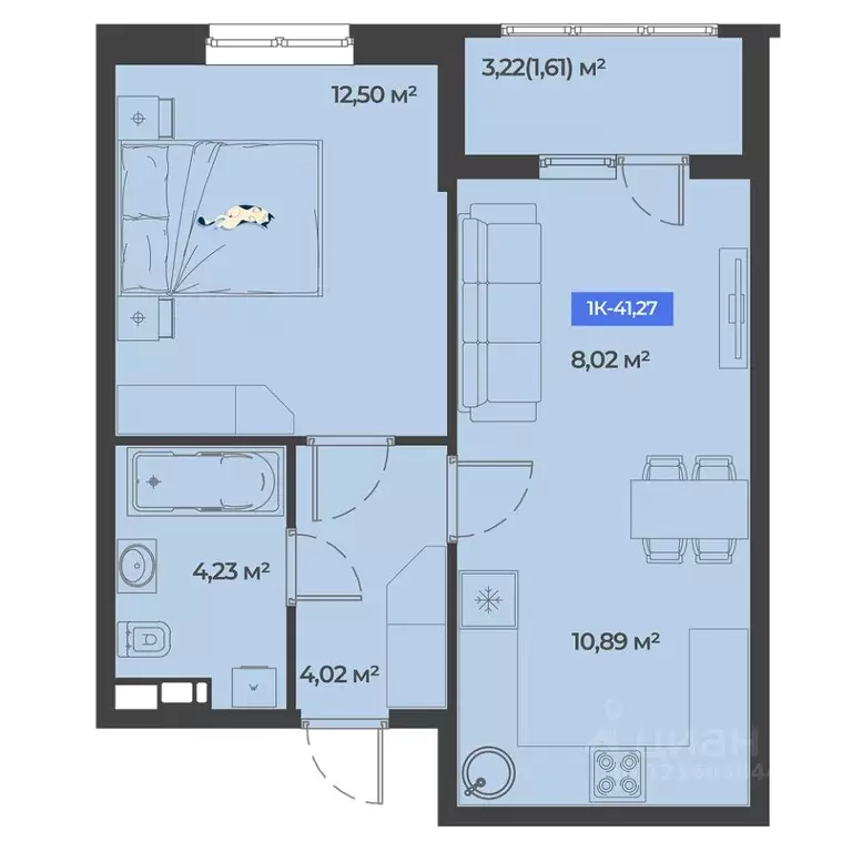 1-к кв. Краснодарский край, Краснодар ул. Краеведа Соловьева, 4 (41.27 ... - Фото 1