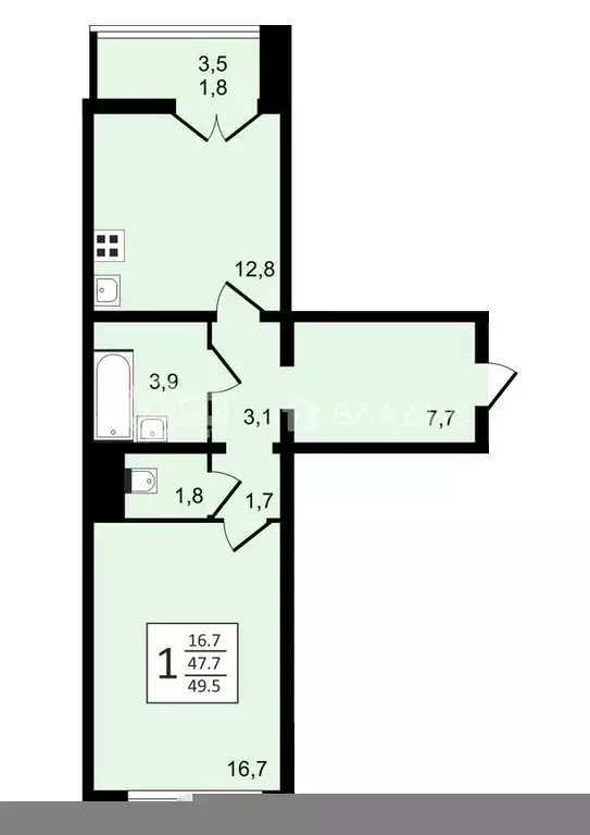 1-к кв. Воронежская область, Воронеж ул. Загоровского, 9/3 (49.5 м) - Фото 0