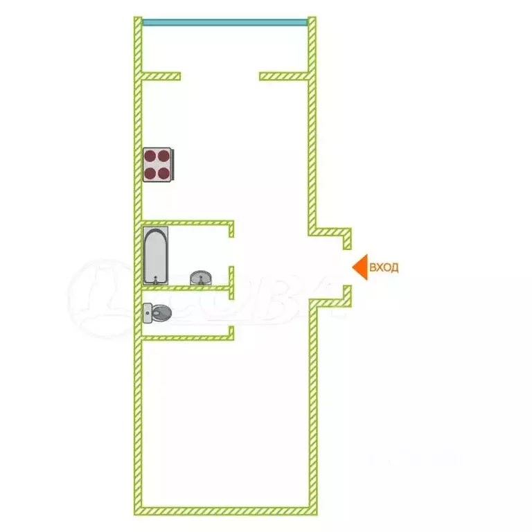 1-к кв. Курганская область, Курган Заозерный жилрайон, 6-й мкр, 15 ... - Фото 1