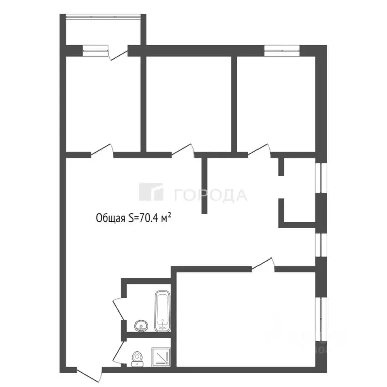 4-к кв. Новосибирская область, Новосибирск ул. Челюскинцев, 5 (70.4 м) - Фото 1