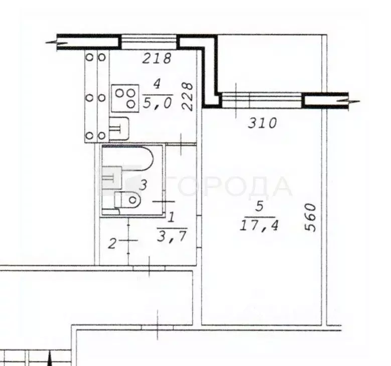 1-к кв. Новосибирская область, Новосибирск ул. Толстого, 234 (29.5 м) - Фото 1