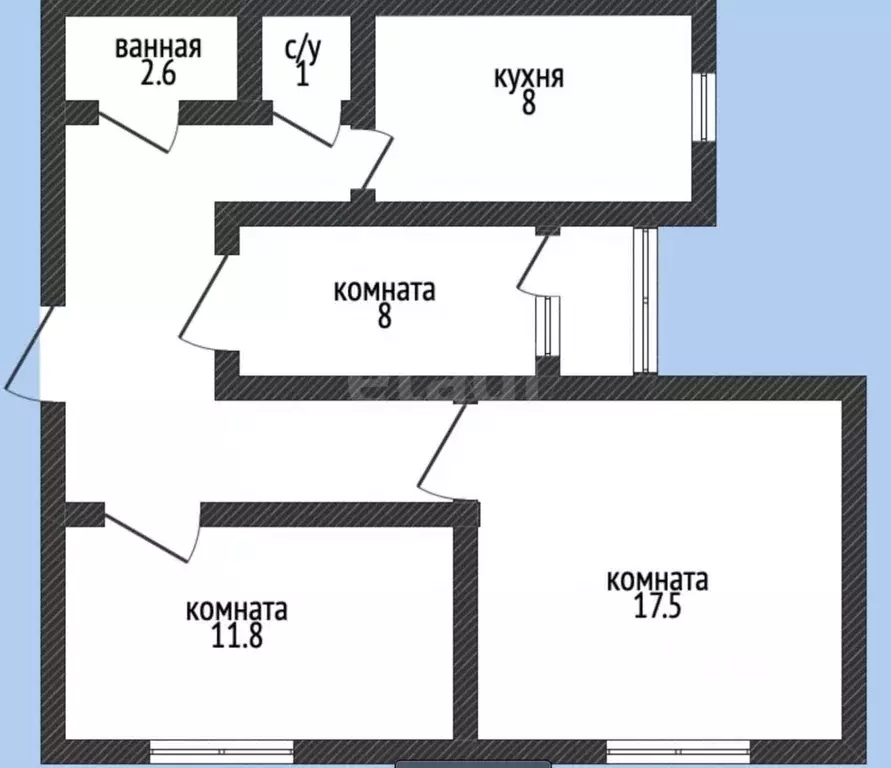 3-к кв. Белгородская область, Шебекино Луговая ул., 6 (64.7 м) - Фото 1