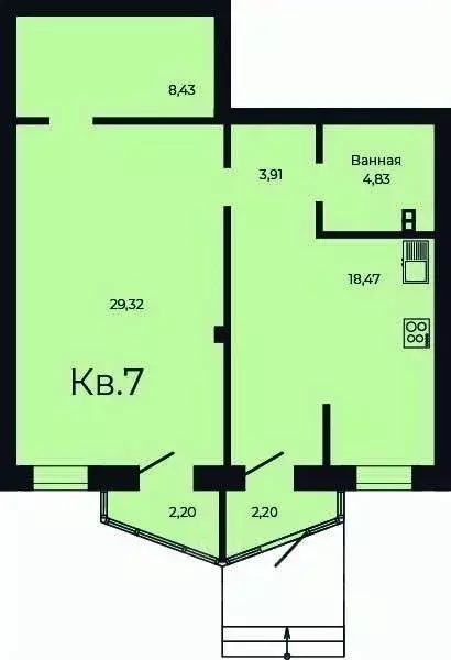 1-к кв. Свердловская область, Заречный Солнечный кп,  (67.1 м) - Фото 0