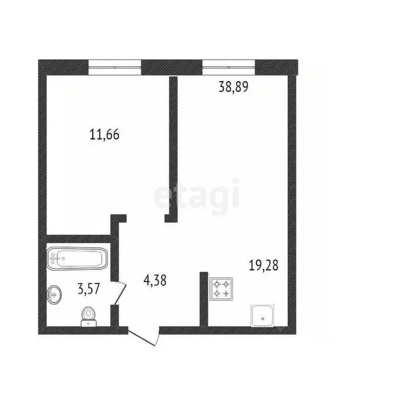 1-к кв. Белгородская область, Белгород Донецкая ул., 7 (38.39 м) - Фото 0