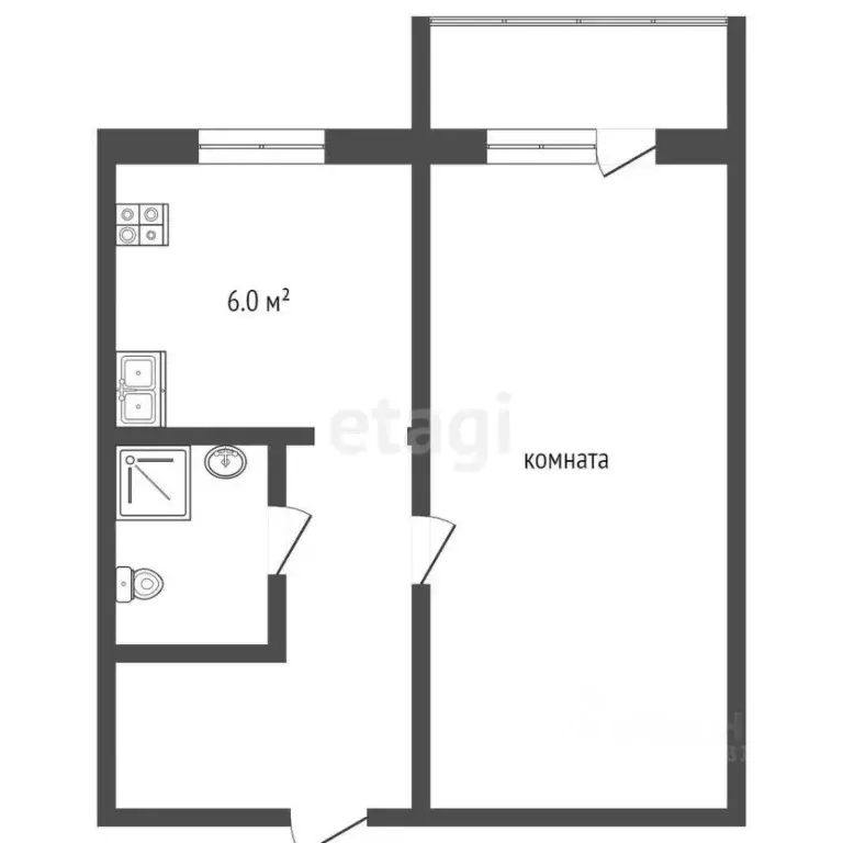 1-к кв. Ростовская область, Ростов-на-Дону Таганрогская ул., 116/1 ... - Фото 2