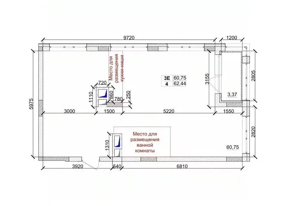 3-к кв. Кемеровская область, Кемерово ул. Дружбы, 10 (62.44 м) - Фото 0
