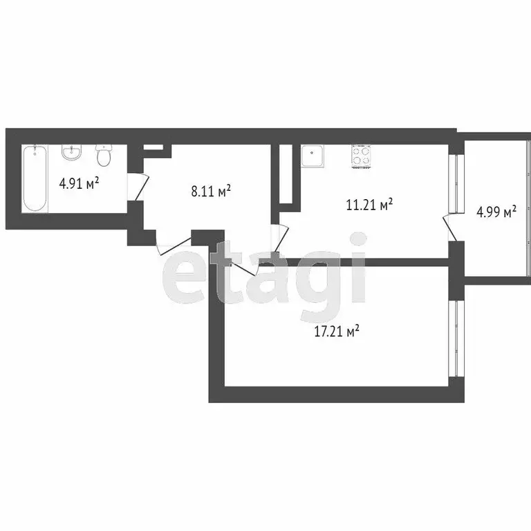 1-комнатная квартира: Тверь, улица Марии Смирновой, 1 (46.44 м) - Фото 0