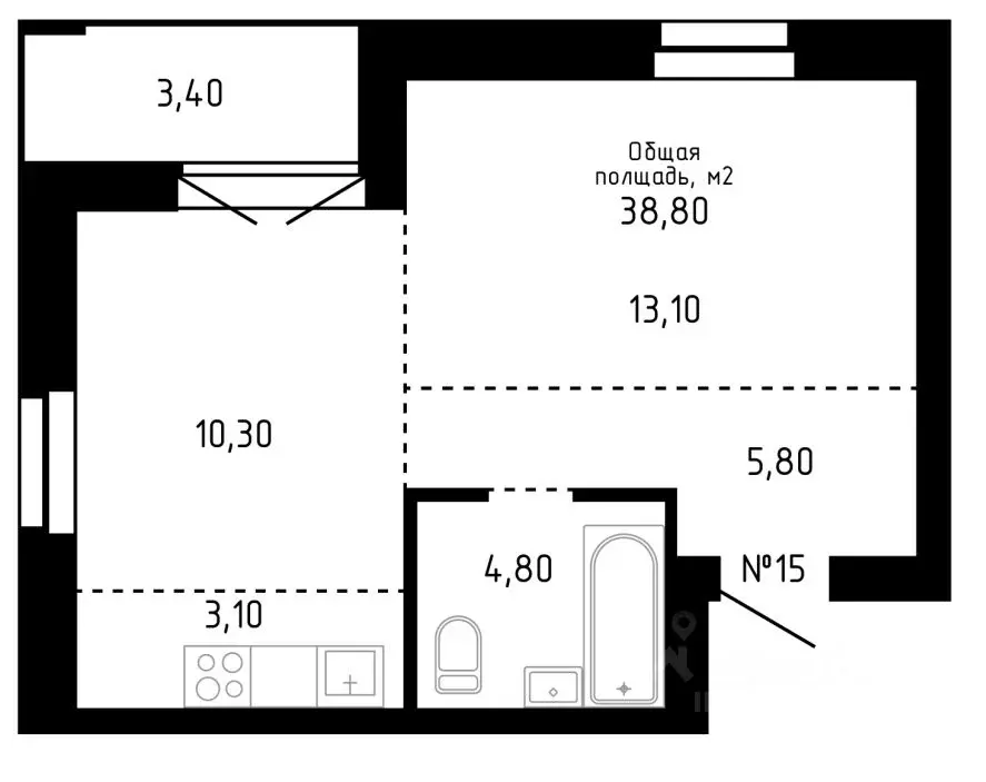 2-к кв. Алтайский край, Барнаул ул. Никитина, 12 (38.8 м) - Фото 0