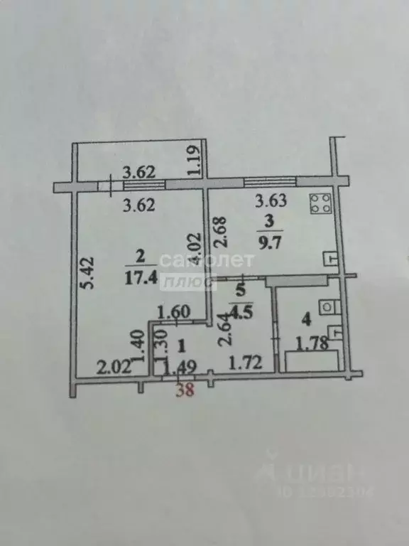 1-к кв. Липецкая область, Липецк ул. Бунина, 1 (37.9 м) - Фото 1