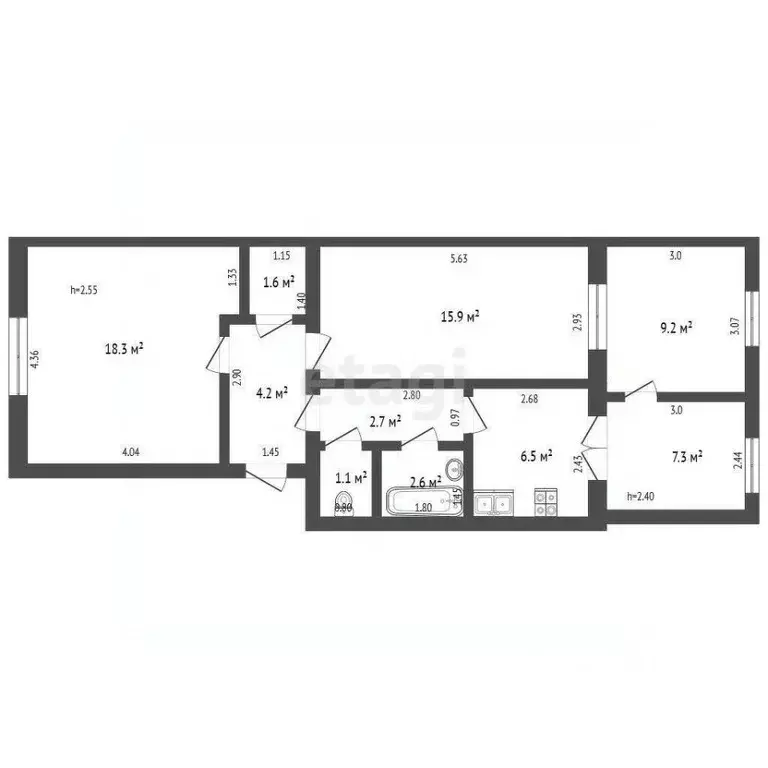 3-к кв. Краснодарский край, Анапа ул. Толстого, 56 (69.4 м) - Фото 1