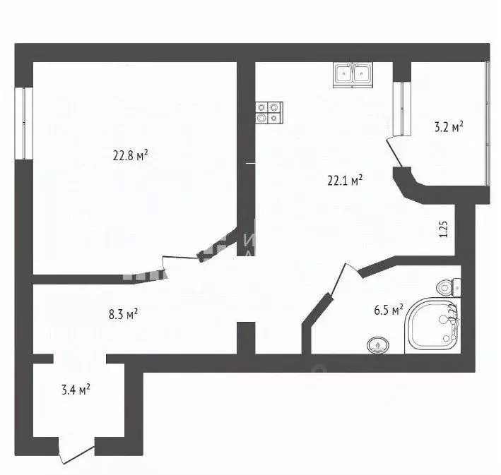 1-к кв. Ханты-Мансийский АО, Ханты-Мансийск Комсомольская ул., 29 ... - Фото 1