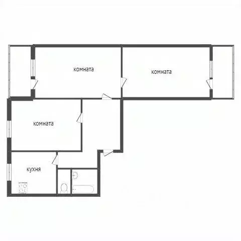 3-к кв. Хабаровский край, Комсомольск-на-Амуре ул. Гамарника, 43к4 ... - Фото 2