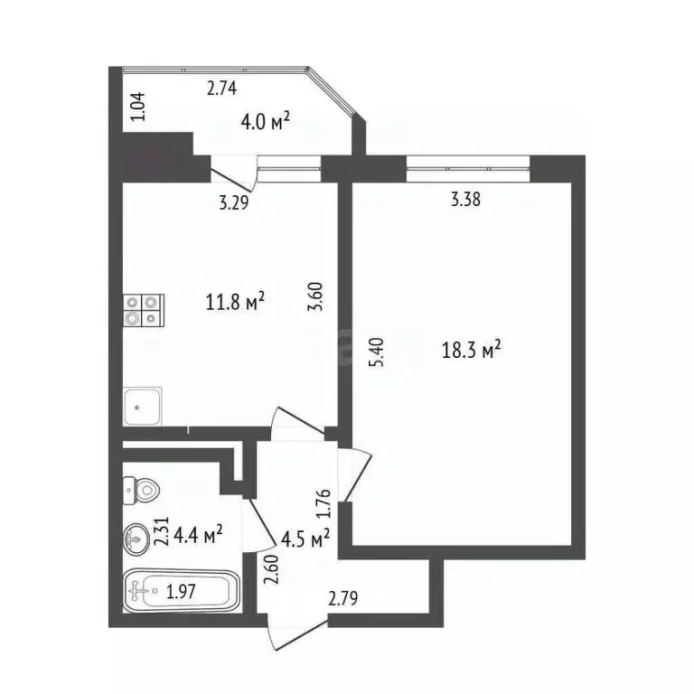 1-к кв. Ростовская область, Ростов-на-Дону ул. 1-й Конной Армии, 27 ... - Фото 1