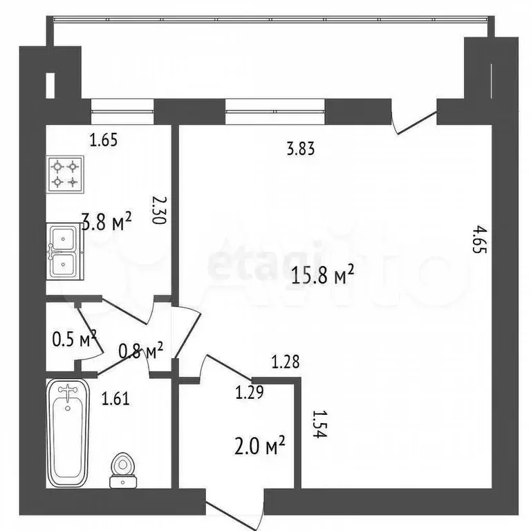 Квартира-студия, 27 м, 9/9 эт. - Фото 0