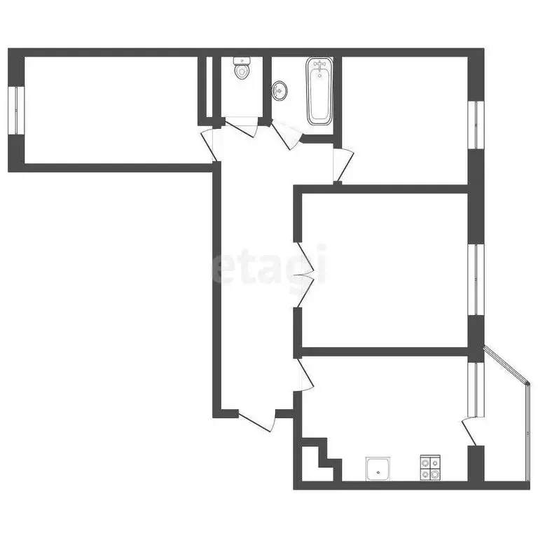 3-комнатная квартира: Тюмень, улица Тимофея Чаркова, 81 (72.3 м) - Фото 0