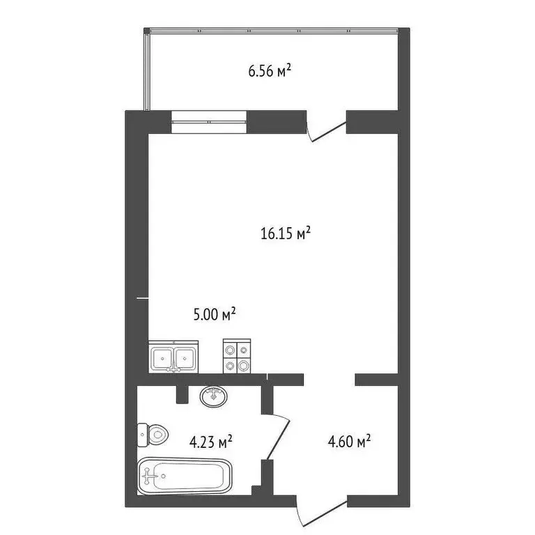 Квартира-студия: Тюмень, улица Парада Победы, 13 (29.7 м) - Фото 1