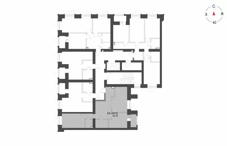 3-комнатная квартира: Нижнекамск, 15-й микрорайон, ЖК Калина (65.76 м) - Фото 1