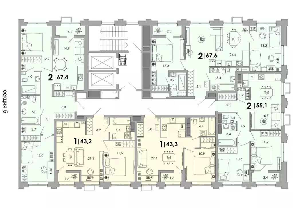 1-к кв. Владимирская область, Владимир Уно жилой комплекс (43.2 м) - Фото 2