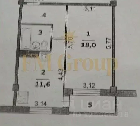 1-к кв. Белгородская область, Белгород ул. Щорса, 55а (38.6 м) - Фото 2