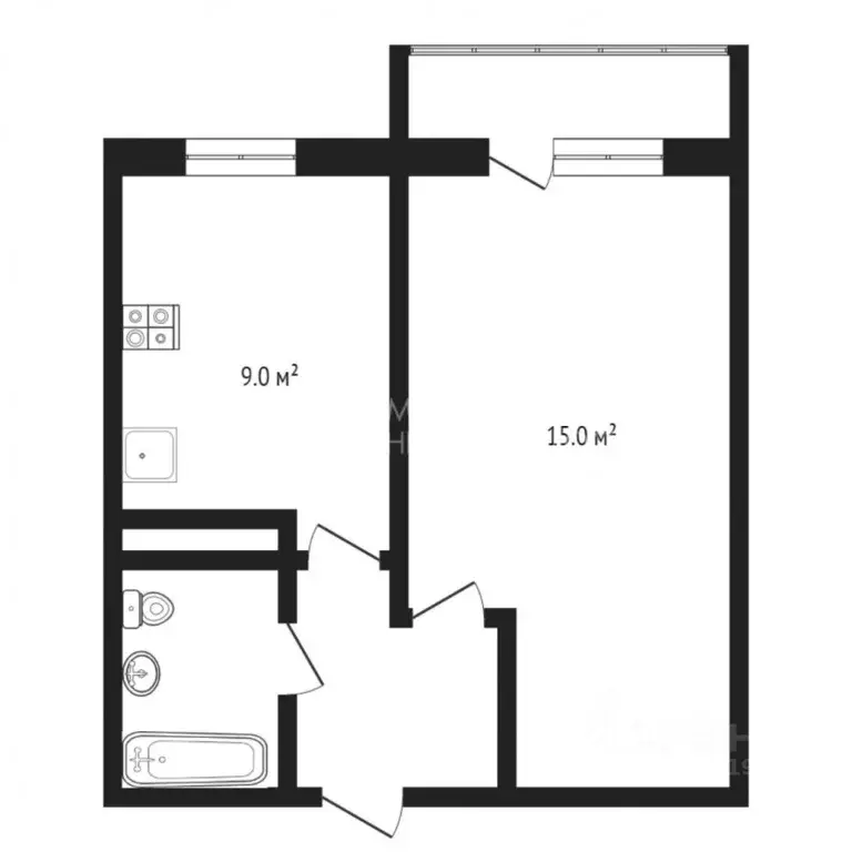 1-к кв. Тюменская область, Тюмень Антипино мкр, ул. Буденного, 11 ... - Фото 2