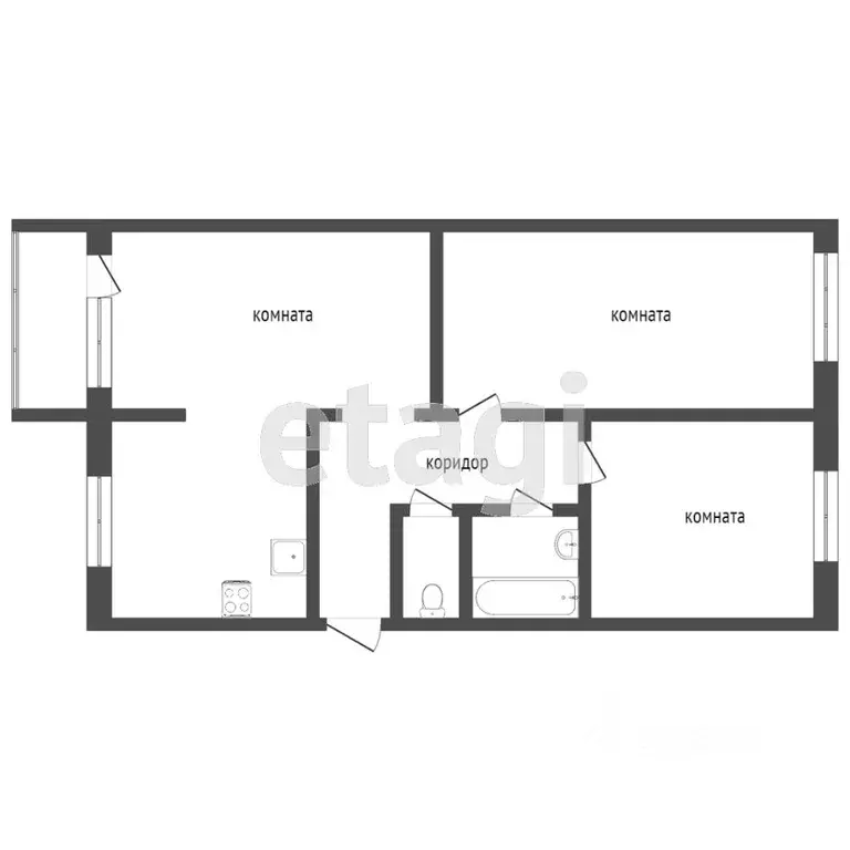2-к кв. Тюменская область, Тюмень ул. Московский Тракт, 177 (66.3 м) - Фото 2