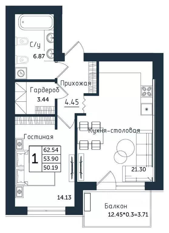 1-к кв. Калининградская область, Янтарный пгт Янтарные Сезоны жилой ... - Фото 1