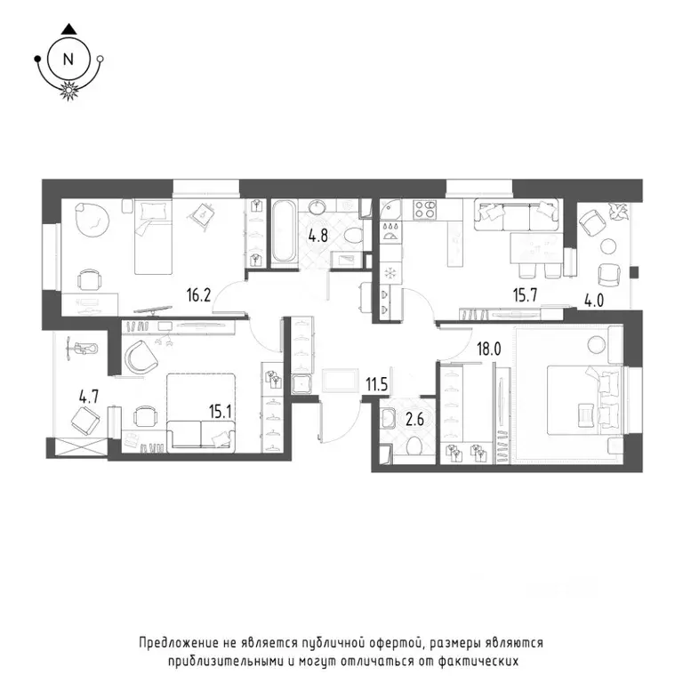 3-к кв. Омская область, Омск Зеленая река мкр, 10 (88.3 м) - Фото 0