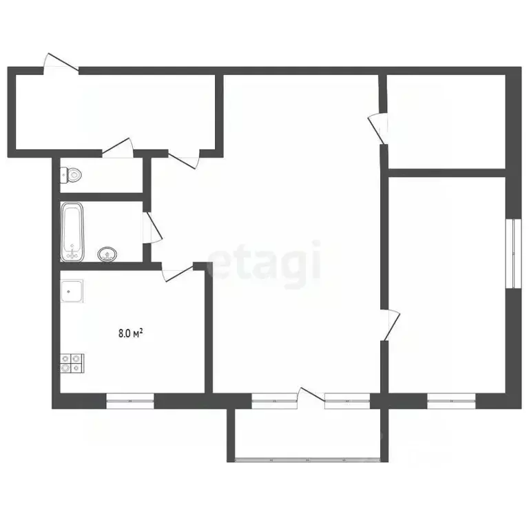 2-к кв. Тюменская область, Тюмень ул. Червишевский Тракт, 19 (41.6 м) - Фото 1