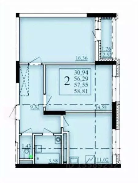 2-к кв. Башкортостан, Уфа Затон-Восточный жилрайон, Паруса жилой ... - Фото 1