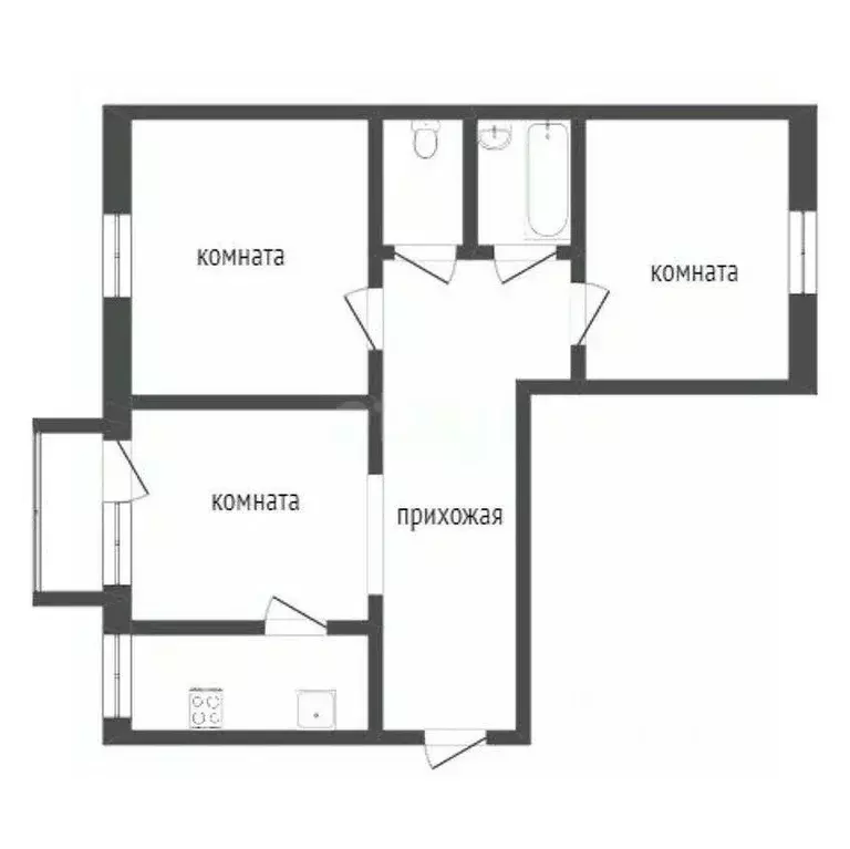 3-к кв. Бурятия, Улан-Удэ ул. Мокрова, 19 (59.0 м) - Фото 1