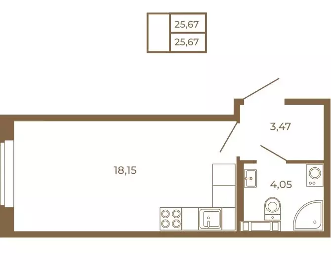 Квартира-студия: Сертолово, ЖК Новая История (25.67 м) - Фото 1