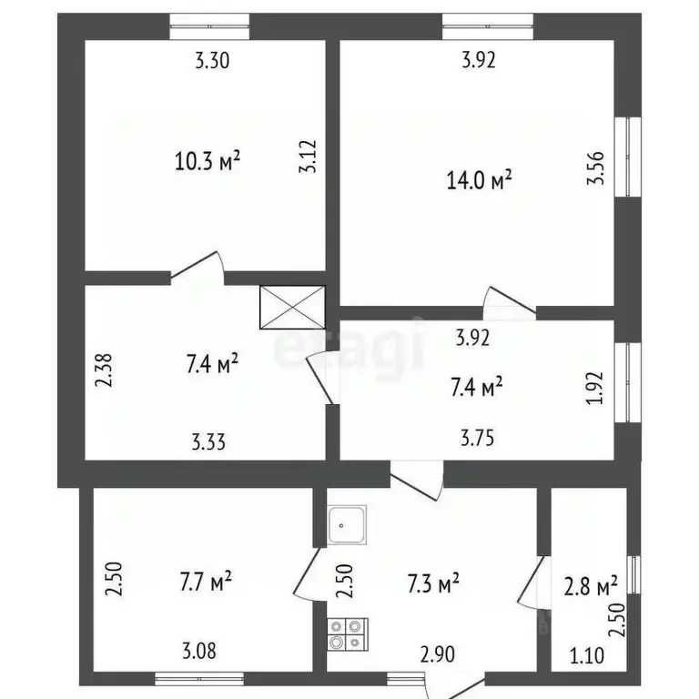 3-к кв. Крым, Сакский район, с. Митяево ул. Октябрьская (56.9 м) - Фото 2