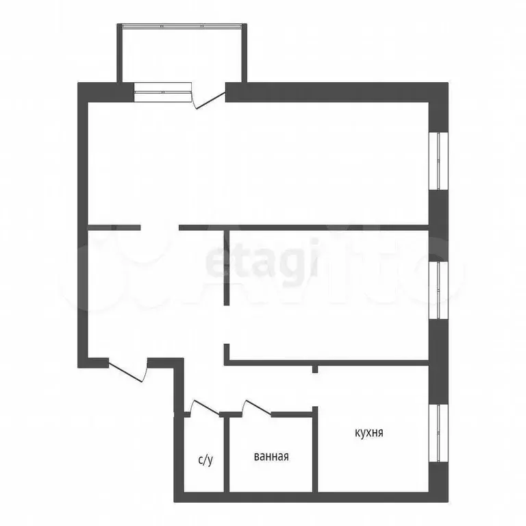 2-к. квартира, 47,5 м, 4/5 эт. - Фото 0