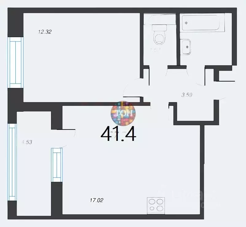 1-к кв. Санкт-Петербург Уральская ул., 23 (41.4 м) - Фото 1