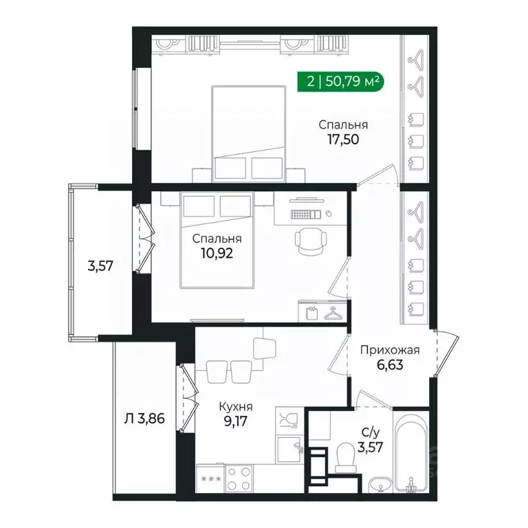 2-к кв. Ленинградская область, Сертолово Всеволожский район, ... - Фото 1