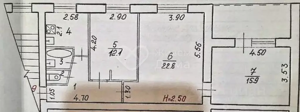 3-к кв. Волгоградская область, Волгоград ул. Им. Циолковского, 19 ... - Фото 2