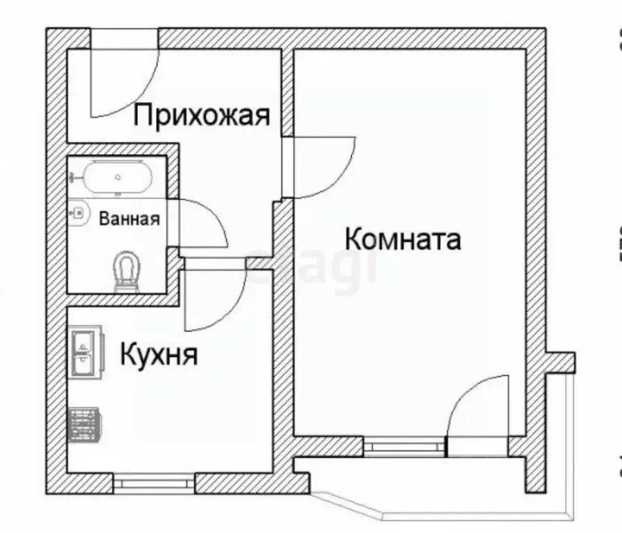 1-к кв. Башкортостан, Ишимбай ул. Богдана Хмельницкого, 23 (31.8 м) - Фото 2