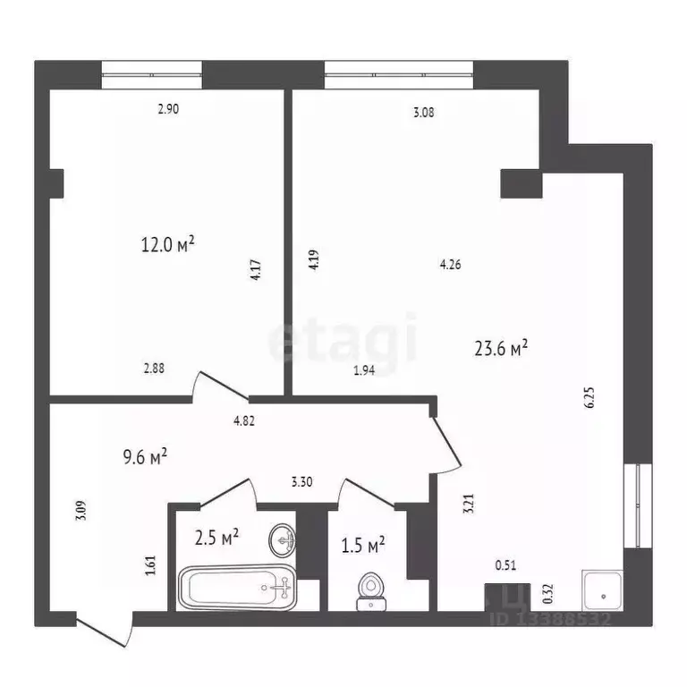 2-к кв. Красноярский край, Красноярск Норильская ул., 6А (49.2 м) - Фото 2