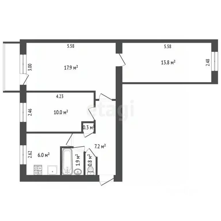 3-к кв. Севастополь просп. Победы, 32 (57.9 м) - Фото 2